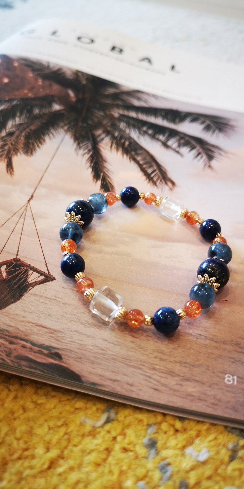 Mozuku Sunlight SU-818-246~ Lapis Lazuli. Stone. Lithium. Devil Sea Sapphire - Bracelets - Gemstone 