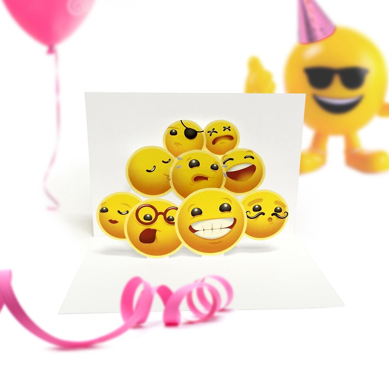 Smile Card | Smilie Card | Happy Card | Happy Pop Up Card | Smiley Card | Smiley - Cards & Postcards - Paper Yellow