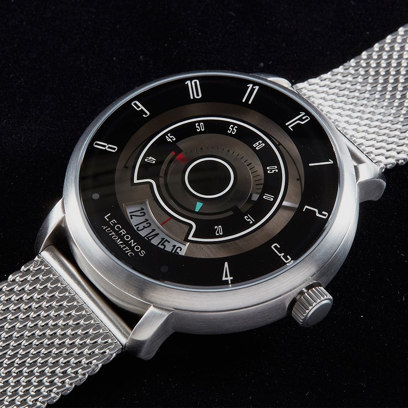 LECRONOS Race For Vintage Collection - Black & Silver Bracelet - Men's & Unisex Watches - Stainless Steel Black