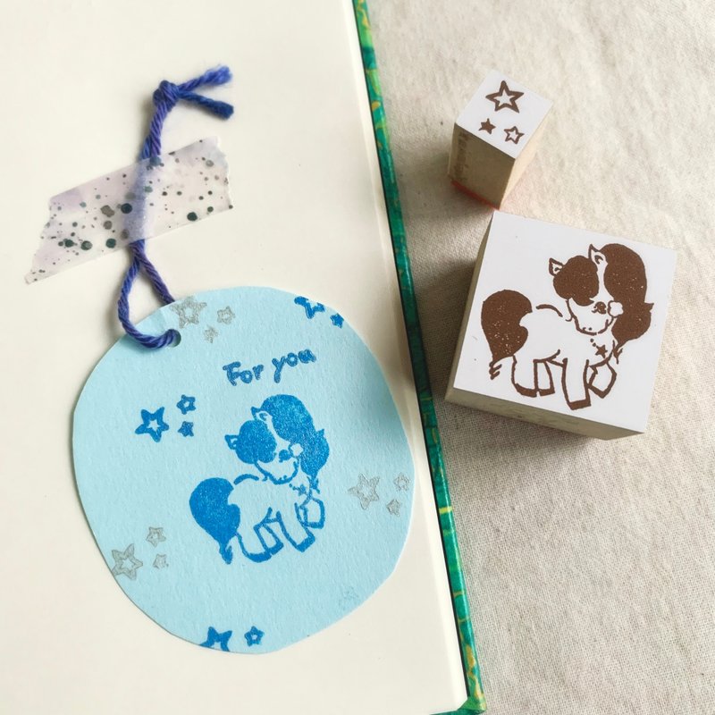 橡皮章【星之國獨角獸與閃耀星辰印章2件組】 - 印章/印台 - 其他材質 白色