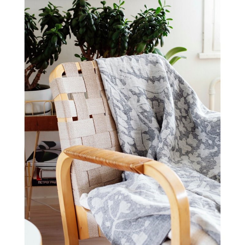 VILLIYRTIT Linen Blanket / Tablecloth (Iron Gray) - ผ้ารองโต๊ะ/ของตกแต่ง - ผ้าฝ้าย/ผ้าลินิน สีเทา