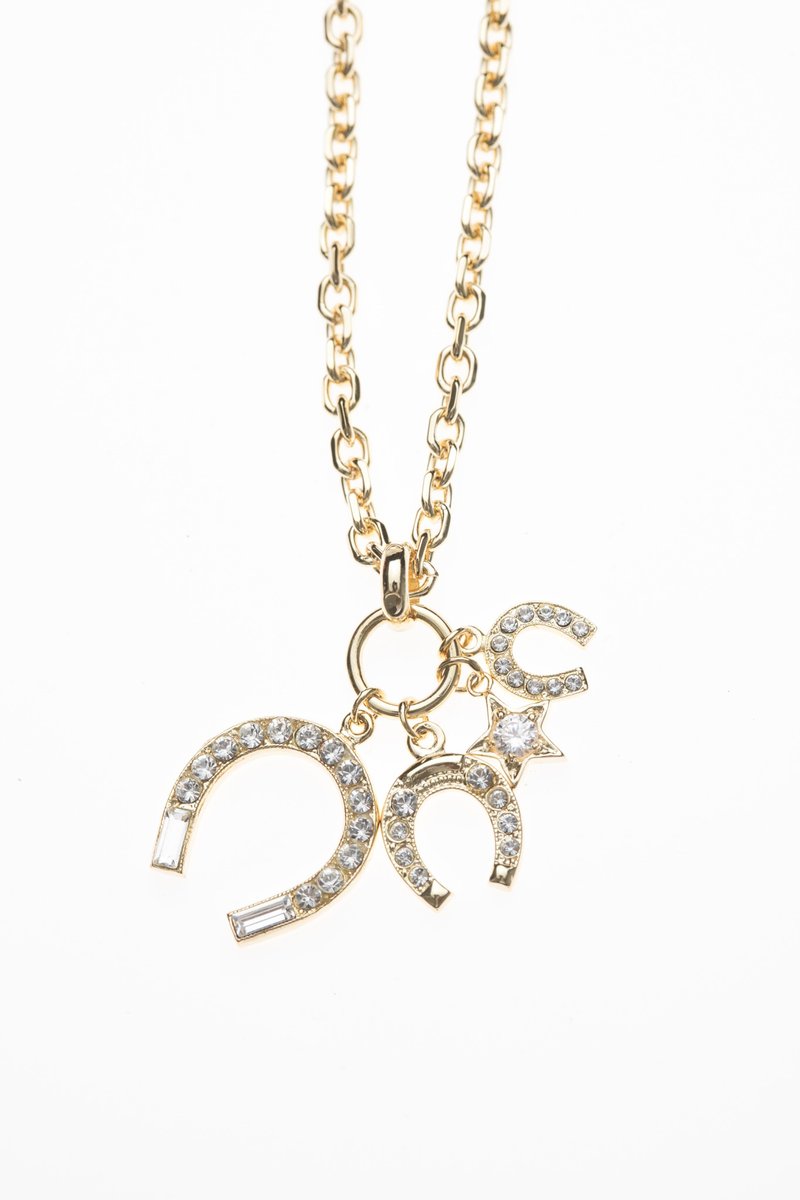 PH 3 horseshoes necklace - สร้อยคอ - โลหะ สีทอง