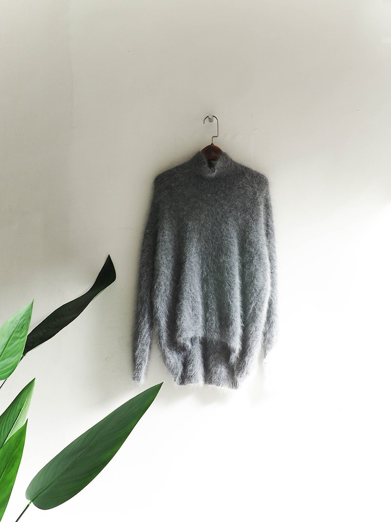 River Water Mountain - Mouse gray collar short before the long classic independent girl antique velvet soft Angora rabbit fur coat vintage sweater vintage angora rabbit hair - Women's Sweaters - Other Materials Gray