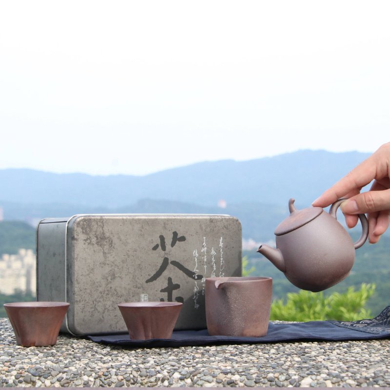 陶作坊│茶旅行_茶便當_有閒壺(1次燒_火)壺海杯組 - 茶壺/茶杯/茶具 - 其他材質 咖啡色