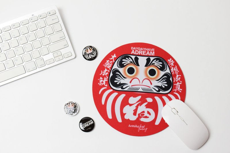 現貨【大願成就 帥慘了 經典紅色】原創 達摩不倒翁 達摩 祈願 鼠標墊 滑鼠墊 - 其他 - 橡膠 紅色