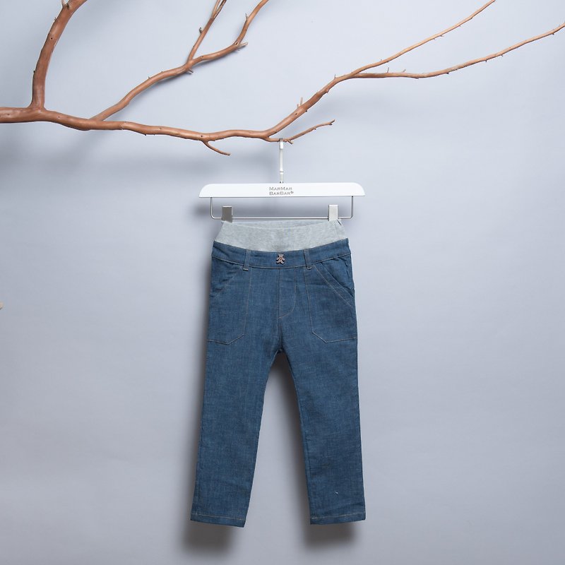 Jeans - Royal Blue Pants Child Infant Child Parenting Winter Cowboy - กางเกง - ผ้าฝ้าย/ผ้าลินิน สีน้ำเงิน