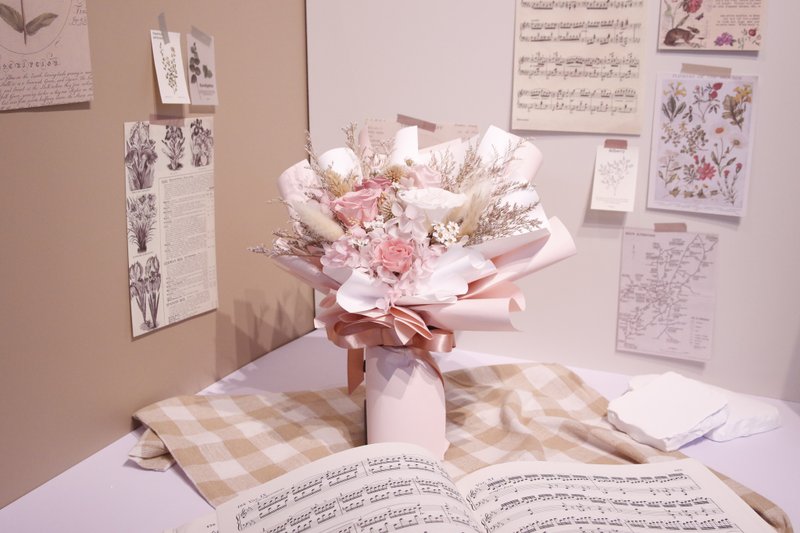 [Medium-sized eternal rose bouquet]—Fantasy girly pink bouquet - Dried Flowers & Bouquets - Plants & Flowers Pink