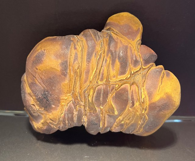 台湾天然亀甲石皮付き黄色亀甲石768グラムのケヤ石石アート 台湾天然亀甲石皮付き黄色亀甲石768グラムのケヤ石石アート