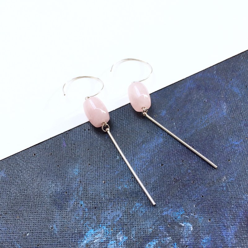 【Small Lucky】 925 Silver Crystal lucky beads earrings simple atmosphere graduation gift - ต่างหู - เครื่องเพชรพลอย สึชมพู