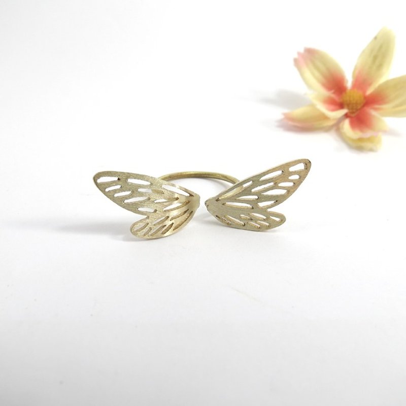 Dragonfly wings ring by WABY SHOP - General Rings - Other Metals Orange