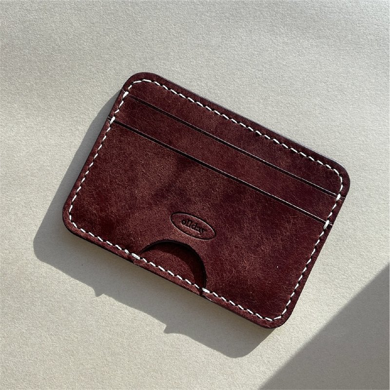 Slim card wallet - 皮夾/長短夾/錢包 - 真皮 咖啡色