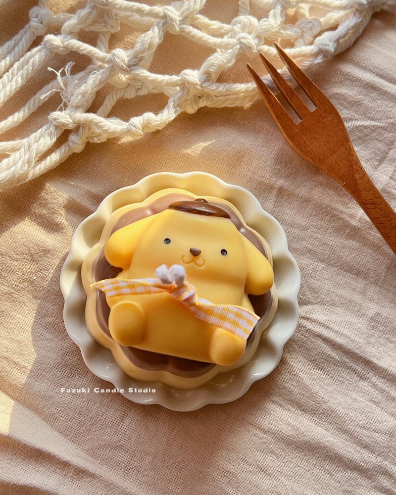 Pudding Dog Dessert Scented Candle Pudding Dog Candle Pudding Candle - เทียน/เชิงเทียน - ขี้ผึ้ง 