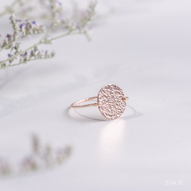 MOROCCO dainty hammered ring in 14k rose gold filled, Circle ring - General Rings - Rose Gold 