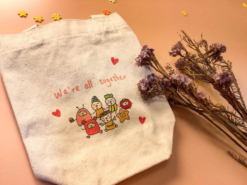 【杯套】插畫手繪風|  來一杯毛?  帆布飲料袋 環保袋 - 手提包/手提袋 - 其他材質 白色