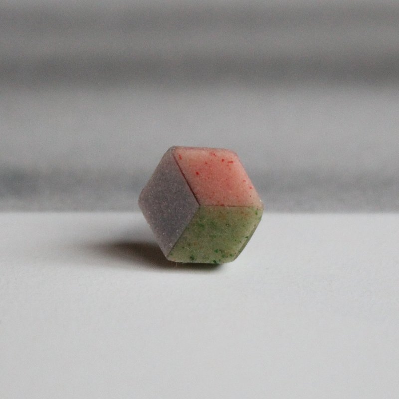 ✲ hexagonal small earrings ✲ 910 / Lone Star Girl ✲ single - ต่างหู - ดินเหนียว สีเขียว