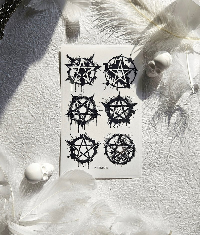 Demon summoning pentagram transparent sticker - Stickers - Other Materials Black