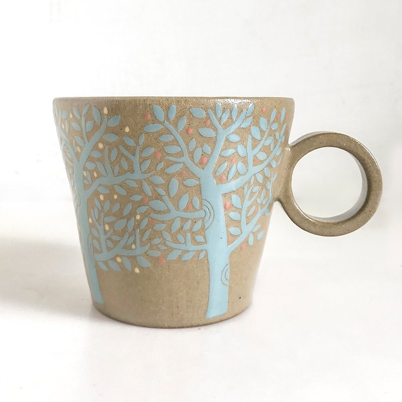 Tree mug - only one - แก้วมัค/แก้วกาแฟ - ดินเผา สีส้ม
