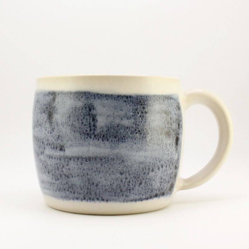 Jingluo Series - blue colored mug with broken handle, broken handle ceramic cup, coffee cup, tea cup - Mugs - Pottery Blue