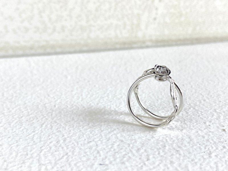 [Handmade in sterling silver] Protective Love・The Little Prince’s Rose Ring - General Rings - Sterling Silver Silver