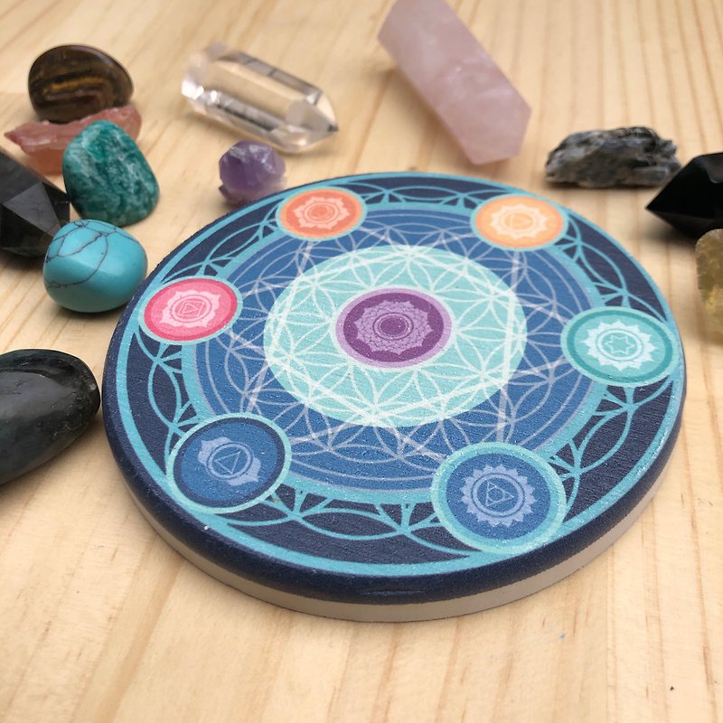 Lonely Planet-Chakra Array-No Gemstone and Crystals - Items for Display - Porcelain Blue