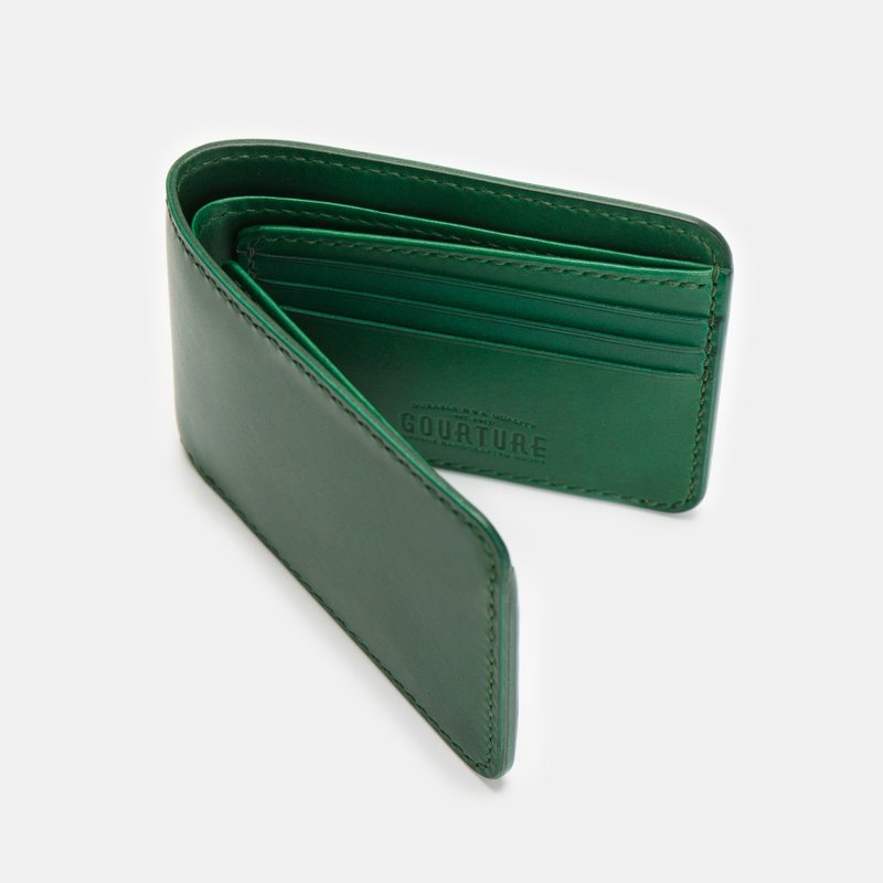 GOURTURE - Classic Japanese short clip/wallet [Pine green] Classic Wallet - กระเป๋าสตางค์ - หนังแท้ สีเขียว