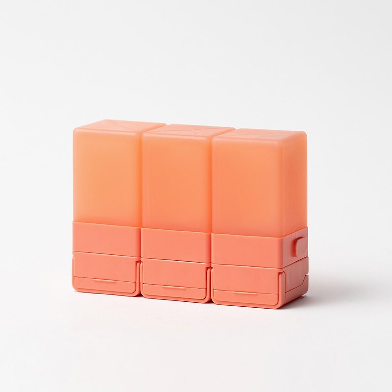 Suzzi CUBIC Travel Bottle-Coral Orange-S 50ml-Three Piece Travel Set - กล่องเก็บของ - ซิลิคอน สีส้ม