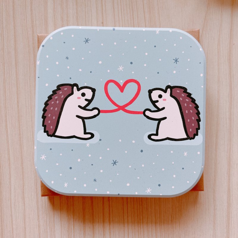 刺蝟 方形 吸水杯墊 - 杯墊 - 瓷 白色