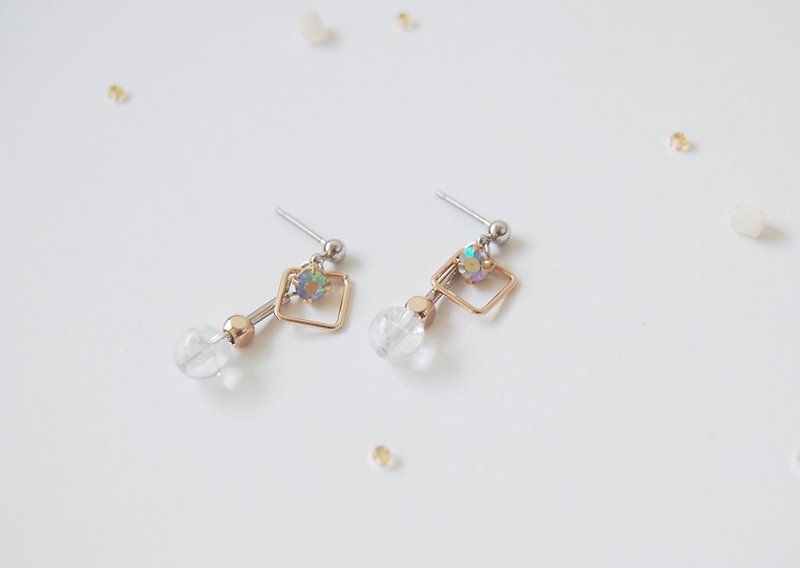 Rock Quartz Crystal Gemstone Earrings - Earrings & Clip-ons - Gemstone Transparent