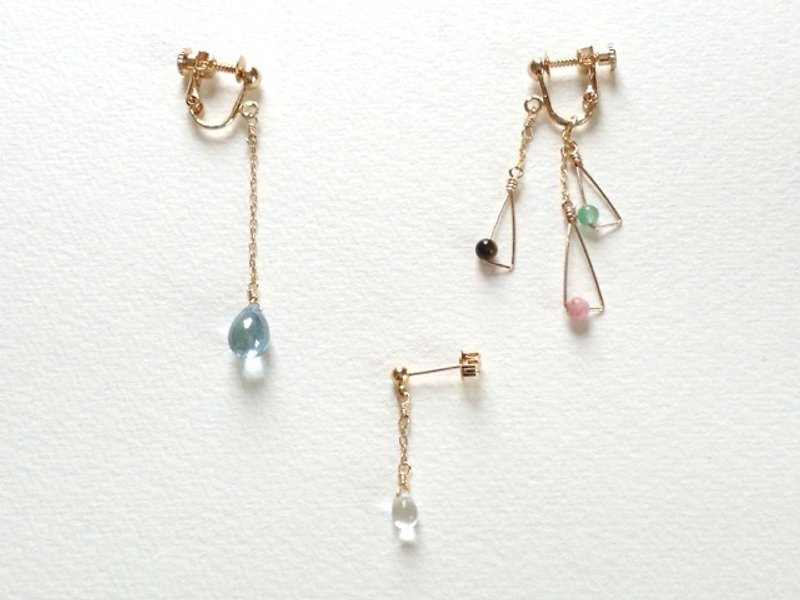 Tear（earrings） - Earrings & Clip-ons - Gemstone Multicolor