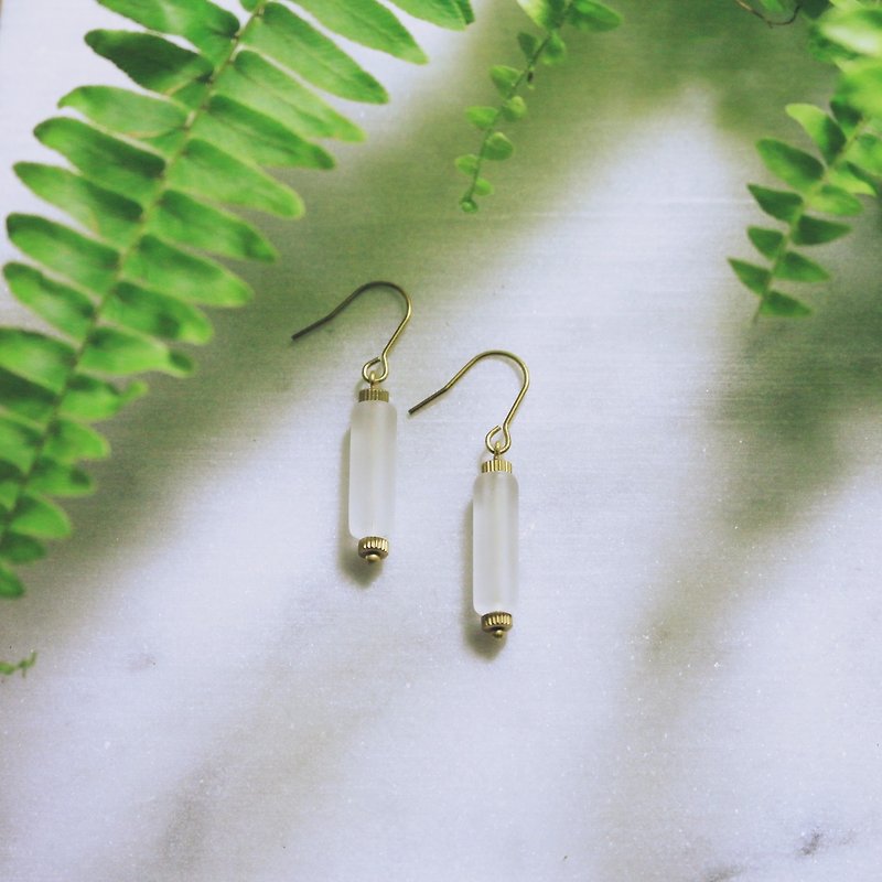 // Designed brass matte acrylic earrings // ve106 - Earrings & Clip-ons - Plastic Gold