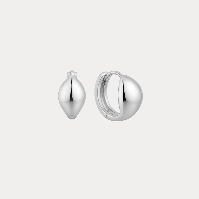 dashbrand DJ05-HO Melt Hoop Earring (Minimal Jewelry) silver925 - 耳環/耳夾/耳骨夾 - 純銀 銀色