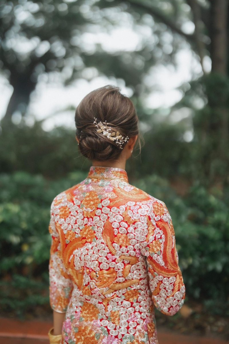Pearl Bridal Headpiece,Pearl Hairpiece,新娘頭飾,珍珠水晶髮飾 - 髮夾/髮圈 - 珍珠 金色