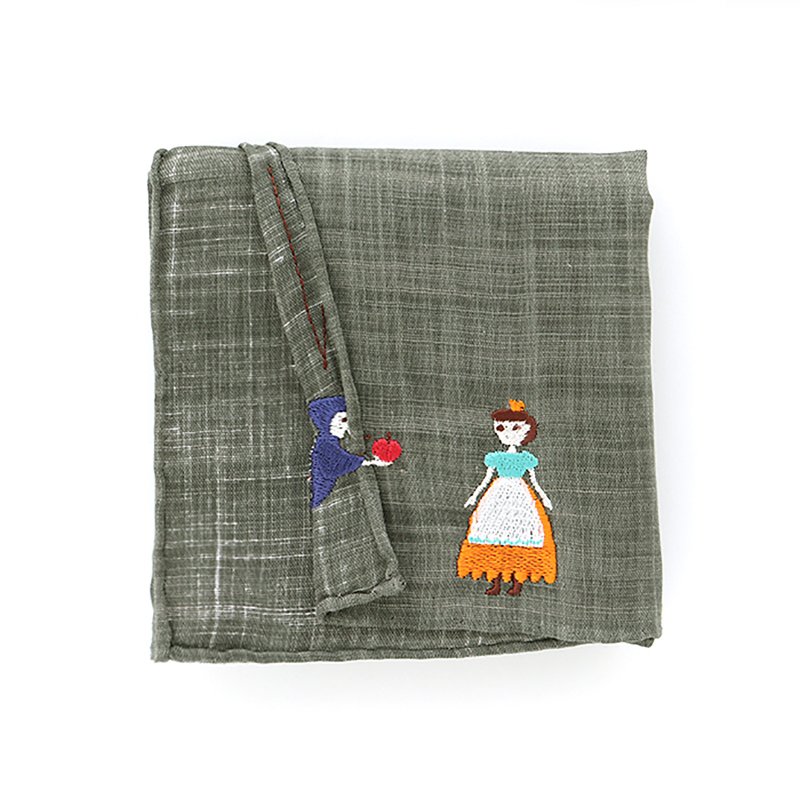 HIKKOMI Snow White Handkerchief 41 x 41 cm 50% cotton 50% linen Made in Japan Gift - ผ้าเช็ดหน้า - ผ้าฝ้าย/ผ้าลินิน สีเทา