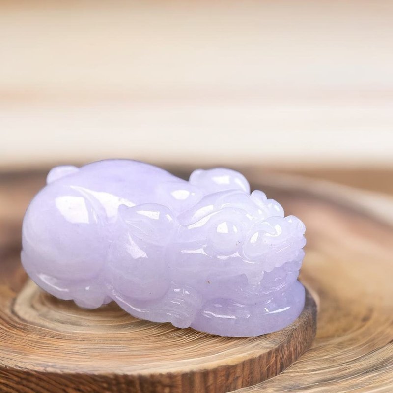 [Wealth-Bringing Beast] Violet Jade Lucky Pixiu | Natural Burmese Jade Jade A Grade | Gift - สร้อยคอ - หยก สึชมพู