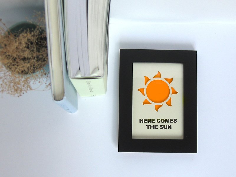Let Love Glow Paper Sculpture Luminous Painting Sun HERE COMES THE SUN Creative Inspirational Gift - Items for Display - Paper Orange