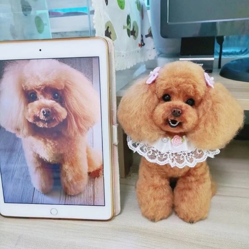 客制化逼真犬 羊毛氈 寵物 娃娃 定制 手工 狗狗猫咪 毛小孩  83 - 貓/狗玩具 - 羊毛 多色