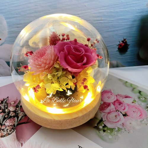 Marriage Eternal Flower Night Light Glass Cup Wedding Gift/Wedding Gift -  Shop labelle323 Dried Flowers & Bouquets - Pinkoi