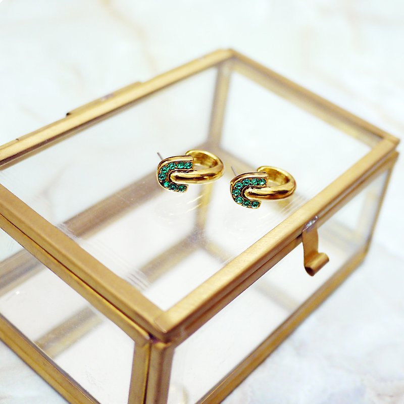 Small mushroom green crystal earrings - Earrings & Clip-ons - Gemstone Green
