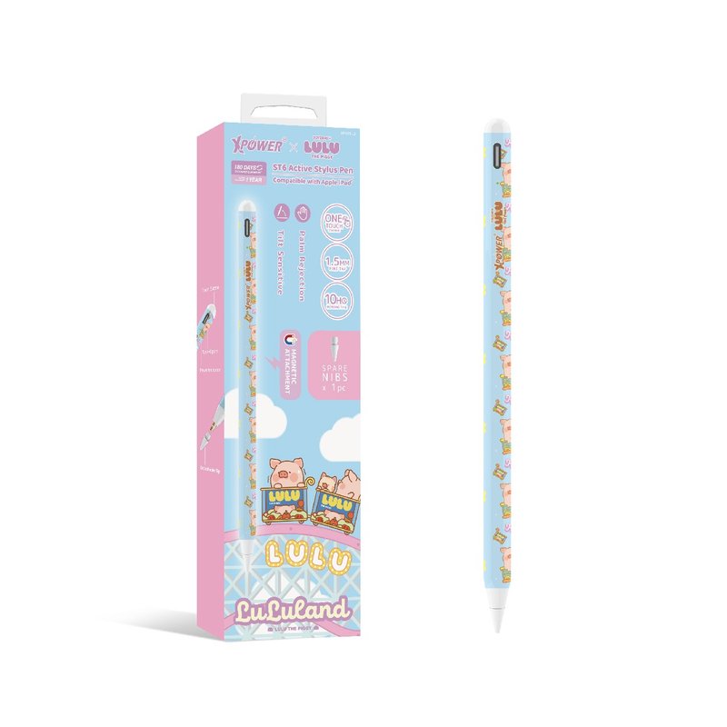 XPower x 罐頭豬LuLu ST6-L3磁吸主動式觸控筆 (Apple iPad專用) - 其他 - 其他金屬 藍色