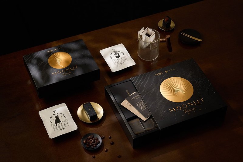 [Yueyao Jinzang] Mid-Autumn Festival Co-branded Gift Box | Classic Formula-Elegant Style-Small - Coffee - Fresh Ingredients Black