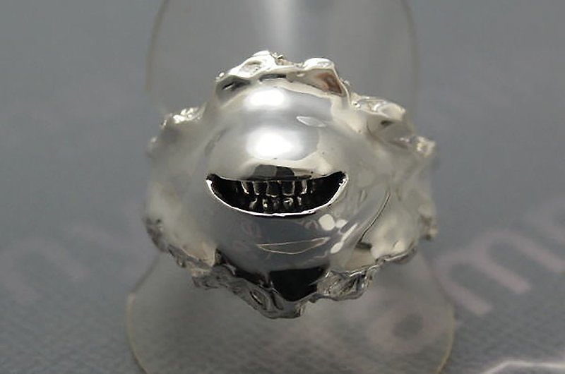 smile ball ring_5 (s_m-R.09) 微笑 銀 戒指 指环 ameba jewelry sterling silver - แหวนทั่วไป - เงินแท้ สีเงิน