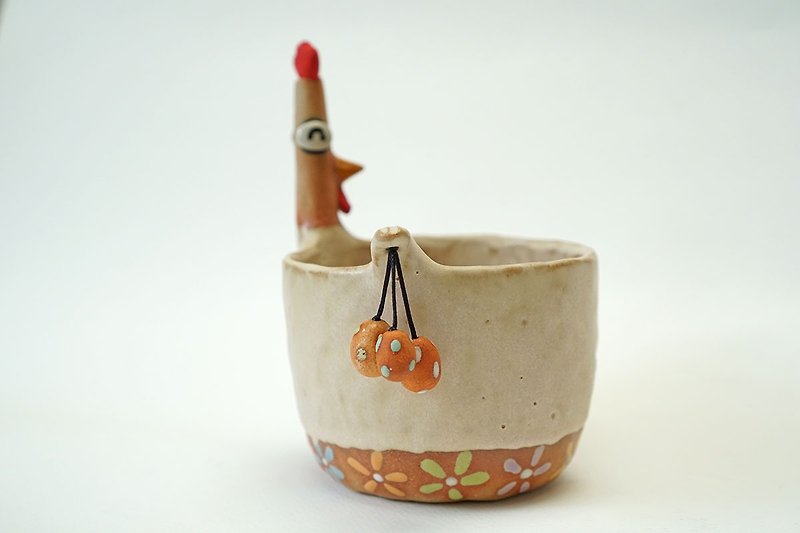 Chicken ceramic plant pot , cactus ,bonsai , handmade ceramic - Pottery & Ceramics - Pottery Multicolor
