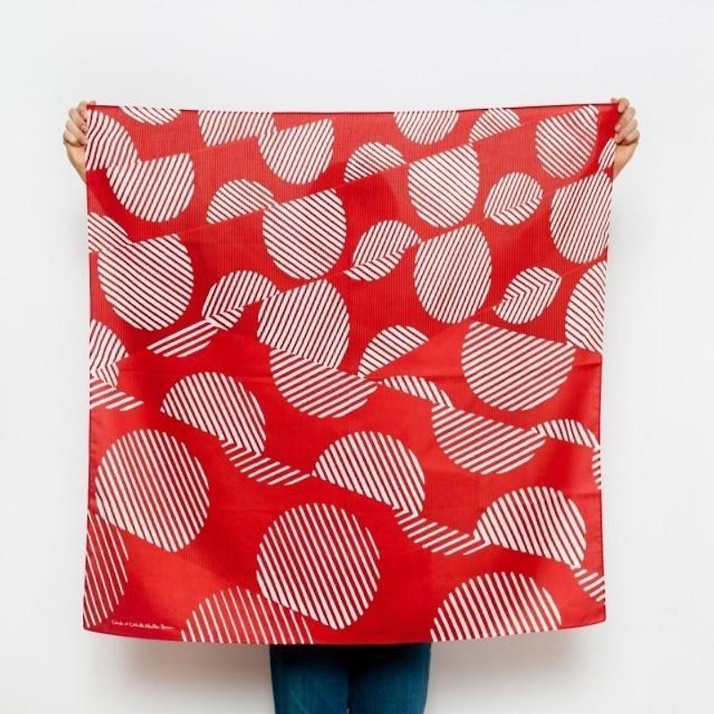 Dots Rust Furoshiki Scarf - Scarves - Cotton & Hemp Red