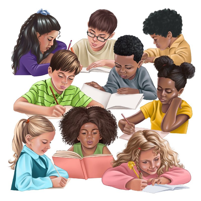 Elementary Students clipart. Girls and boys png. Made to order - 插畫/繪畫/寫字 - 其他材質 