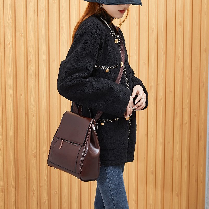 **Bag  Vintage • Leather Series** - Backpacks - Genuine Leather Brown