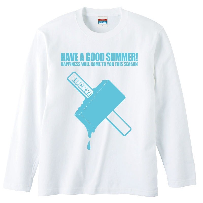 Long Sleeve T-shirt / Good luck - Men's T-Shirts & Tops - Cotton & Hemp White