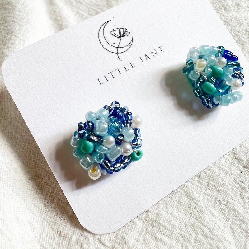 BLUE BEADED EARRINGS | LITTLE JANE - Earrings & Clip-ons - Other Metals 