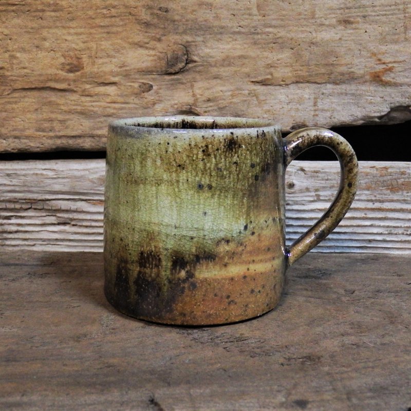 Wood-fired clay mug/coffee cup - Mugs - Pottery Black