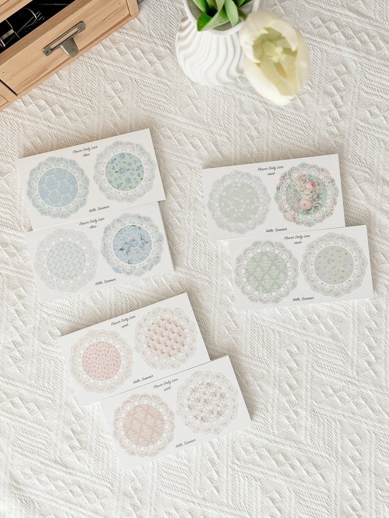 flower doily memo pad 3 colors - กระดาษโน้ต - กระดาษ 