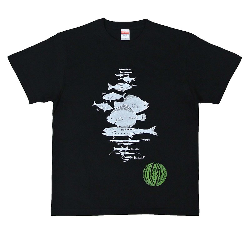 其他材質 男 T 恤 黑色 - Fish by Depth T-shirt Black Men's
